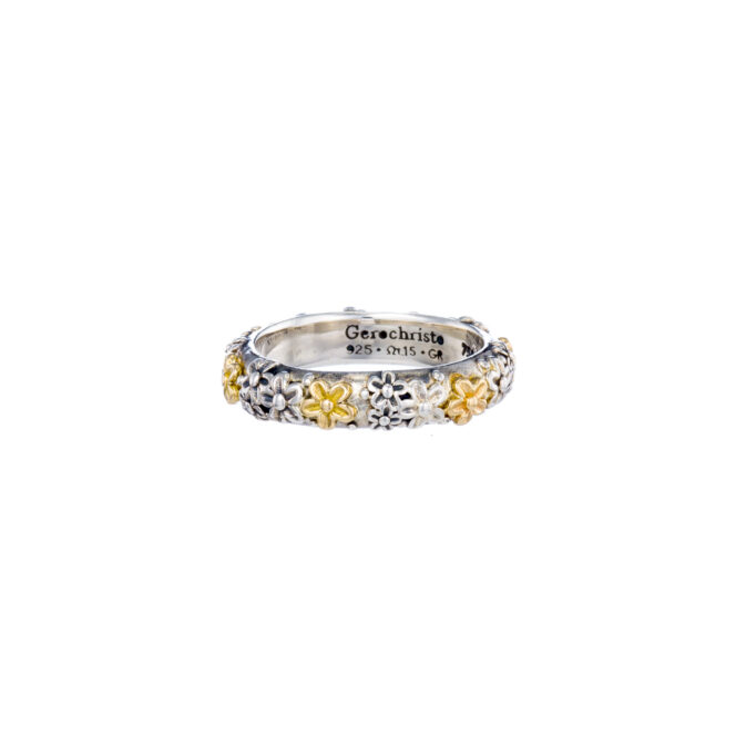Wild Flowers Anthemis ring in sterling silver with 18K solid Yellow Gold details - Image 3