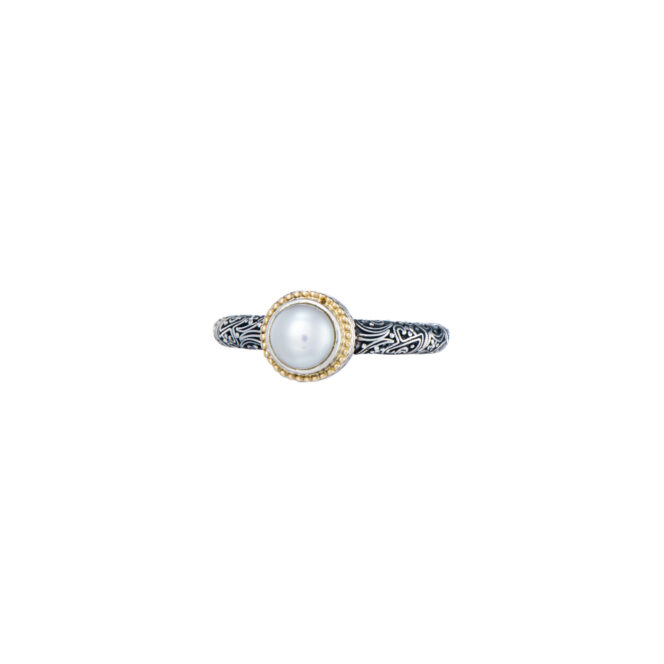 Eden's Garden Ring in 18K Gold and Sterling Silver with Pearl