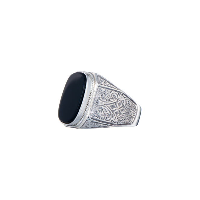 Classic men ring in sterling silver with semi precious stone - Image 5