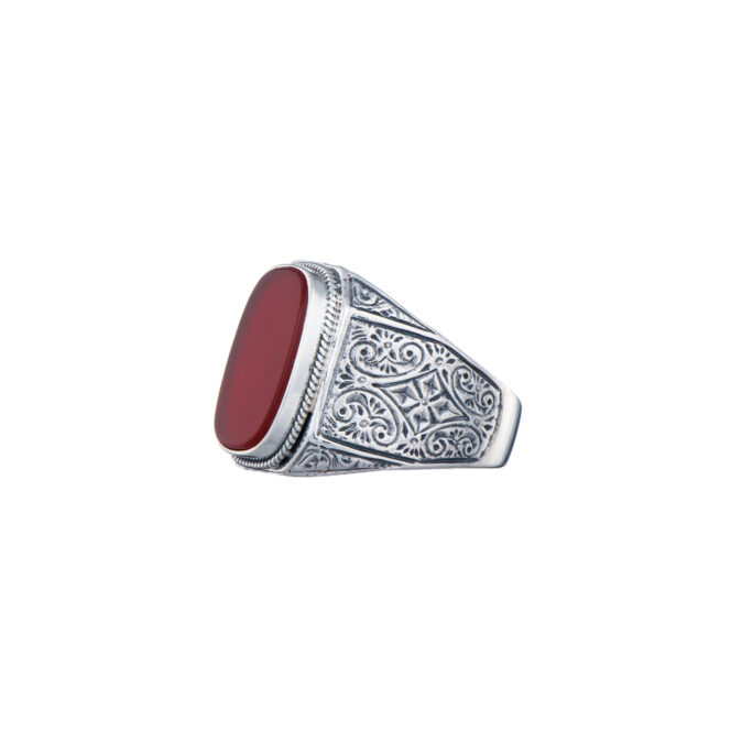 Classic men ring in sterling silver with semi precious stone - Image 6