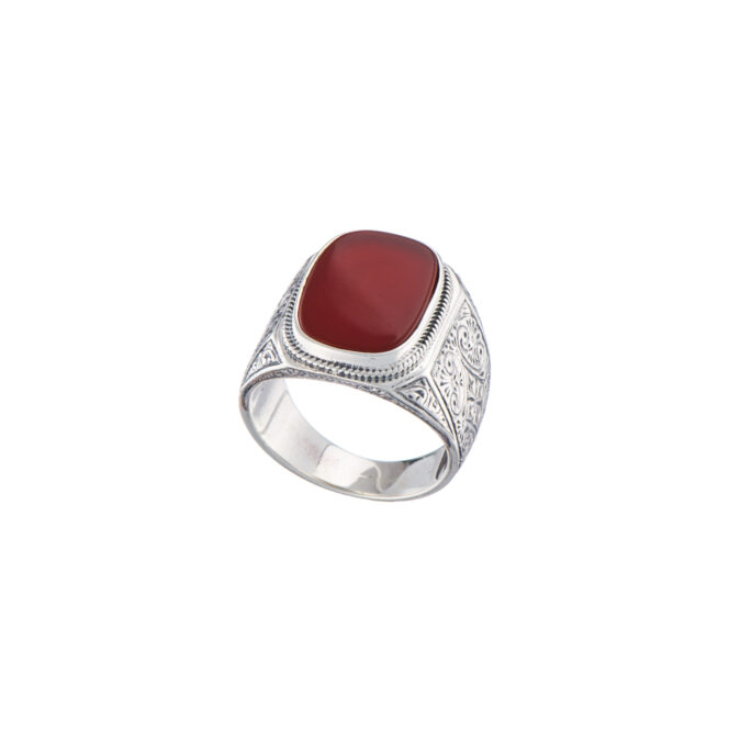 Classic men ring in sterling silver with semi precious stone - Image 9