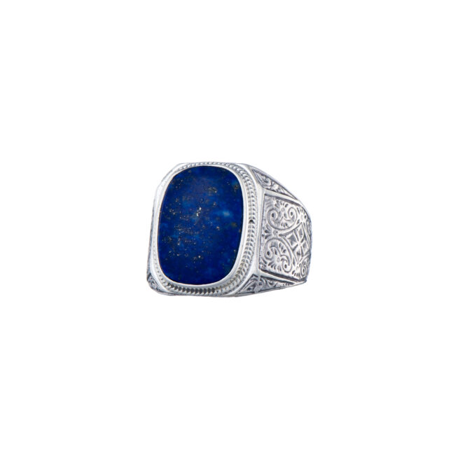 Classic men ring in sterling silver with semi precious stone - Image 2