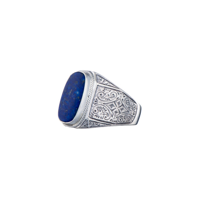Classic men ring in sterling silver with semi precious stone - Image 7