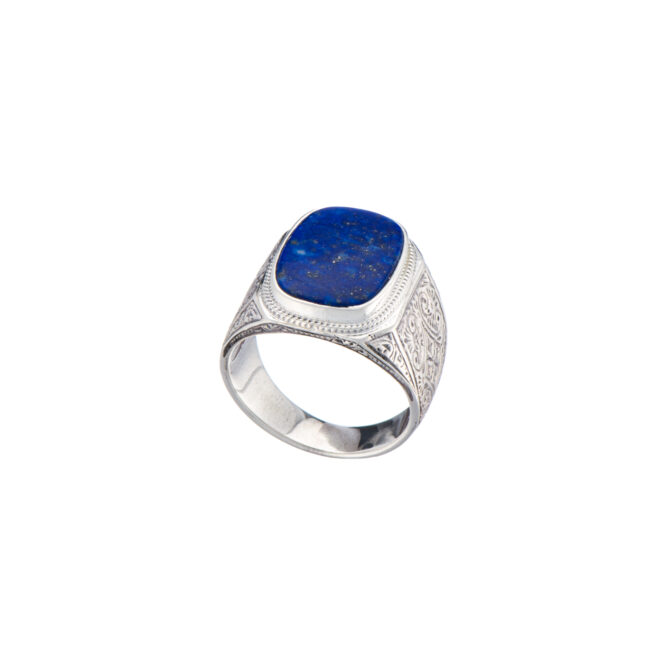 Classic men ring in sterling silver with semi precious stone - Image 10