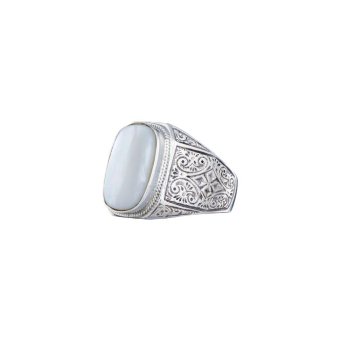 Classic men ring in sterling silver with semi precious stone - Image 11