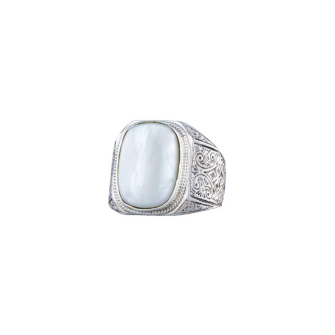 Classic men ring in sterling silver with semi precious stone - Image 4
