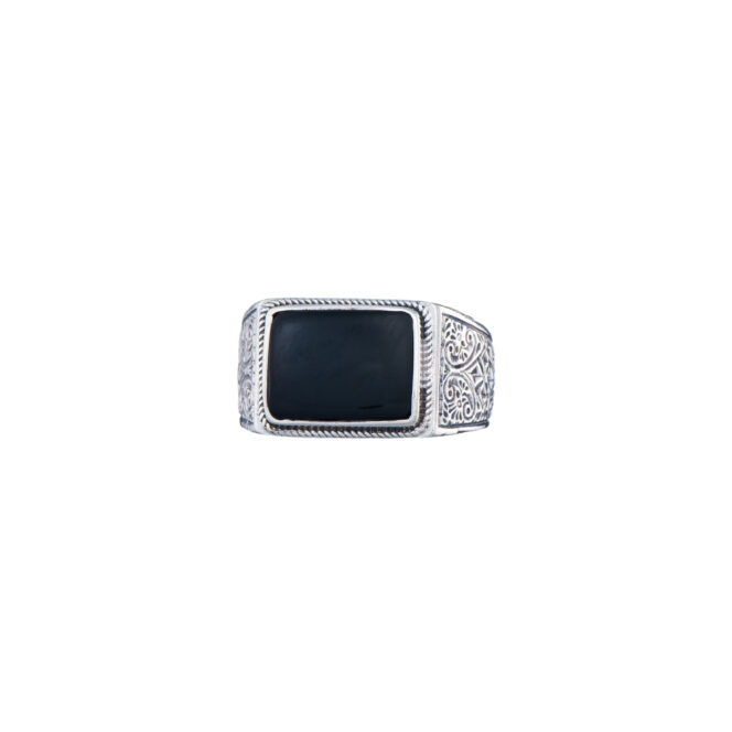 Classic men ring in Sterling Silver with semi precious stone - Image 2