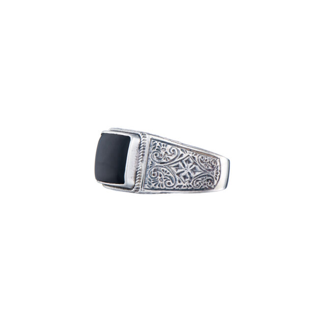 Classic men ring in Sterling Silver with semi precious stone - Image 3