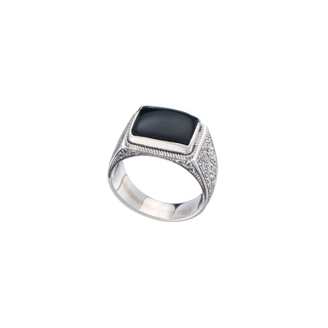 Classic men ring in Sterling Silver with semi precious stone - Image 4
