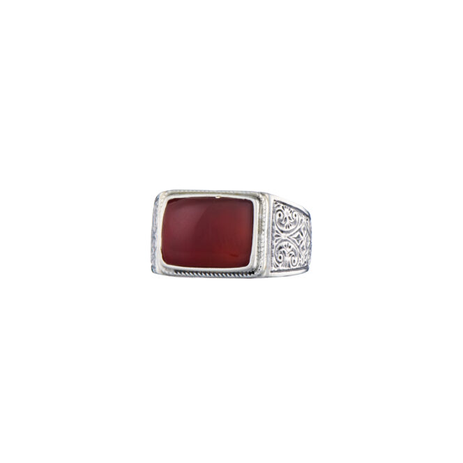 Classic men ring in Sterling Silver with semi precious stone