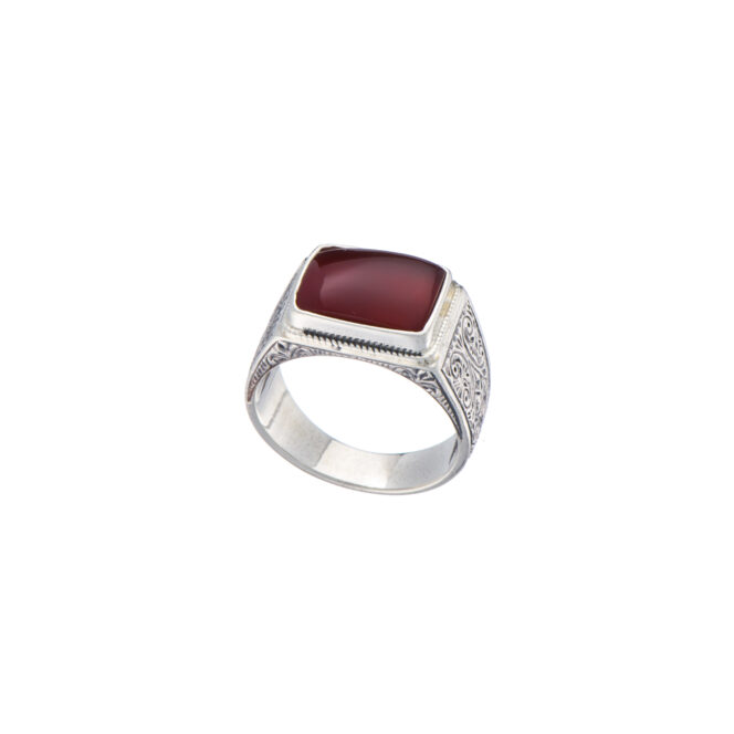 Classic men ring in Sterling Silver with semi precious stone - Image 6