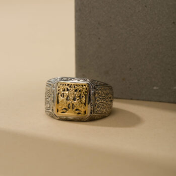 Monastiraki men Ring in 18K Gold and Sterling Silver