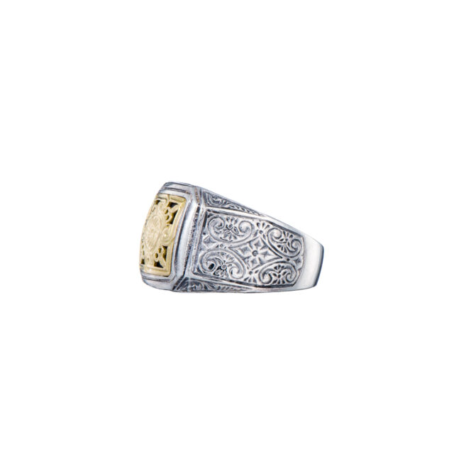Monastiraki men Ring in 18K Gold and Sterling Silver - Image 3