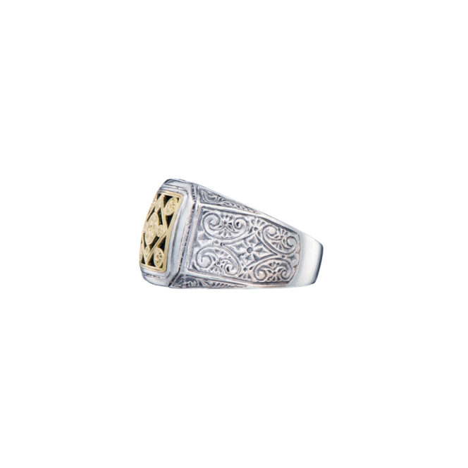 Monastiraki men Ring in 18K Gold and Sterling Silver - Image 3