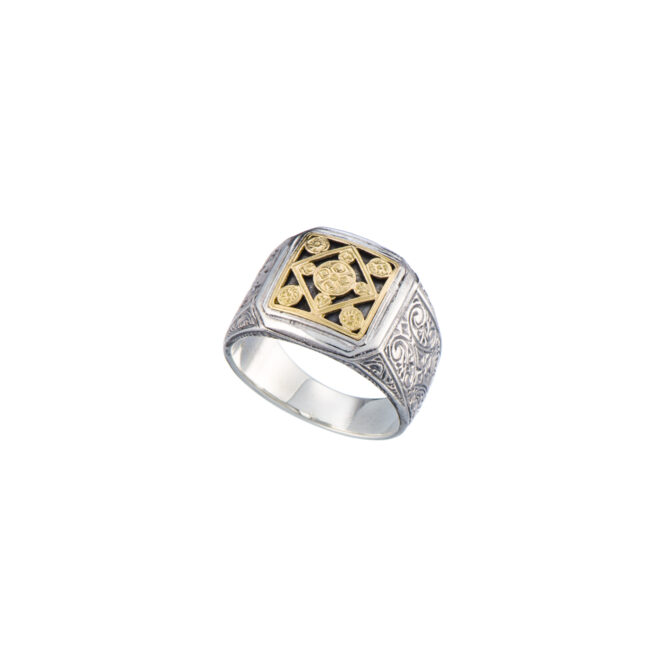 Monastiraki men Ring in 18K Gold and Sterling Silver - Image 2