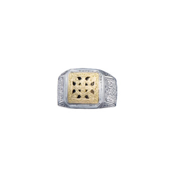 Monastiraki men Ring in 18K Gold and Sterling Silver