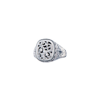 Garden Shadows Cushion shape Ring in sterling silver