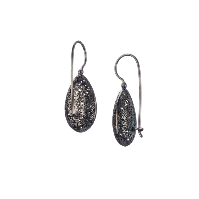 Kallisto teardrop earrings in Black plated silver 925 - Image 2