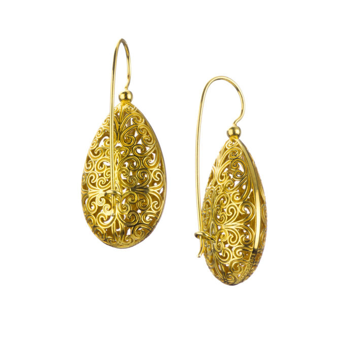 Kallisto teardrop Earrings in Gold plated silver 925 - Image 2
