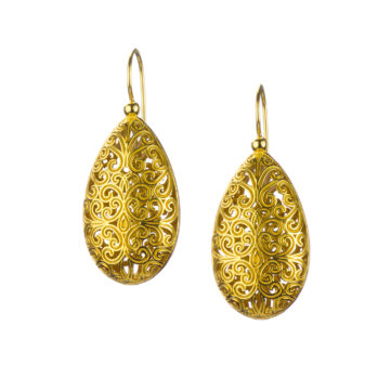 Kallisto teardrop Earrings in Gold plated silver 925