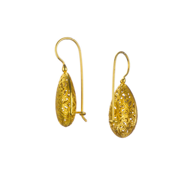 Kallisto teardrop Earrings in Gold plated silver 925 - Image 2