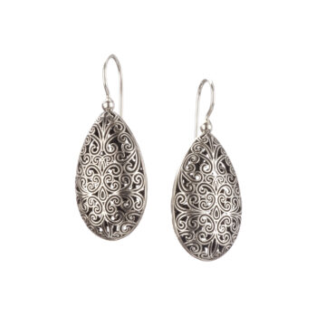 Kallisto Teardrop Earrings in oxidized Silver 925