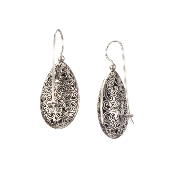 Kallisto Teardrop Earrings in oxidized Silver 925 - Image 2