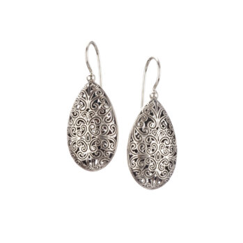 Kallisto Teardrop Earrings in oxidized Silver 925