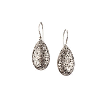 Kallisto Teardrop Earrings in oxidized Silver 925