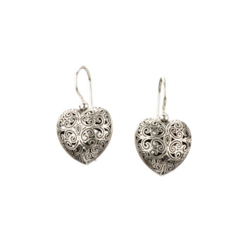 Kallisto Heart Earrings in oxidized Silver 925