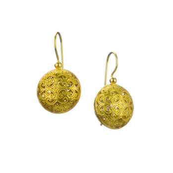 Kallisto Round Earrings in Gold plated silver 925