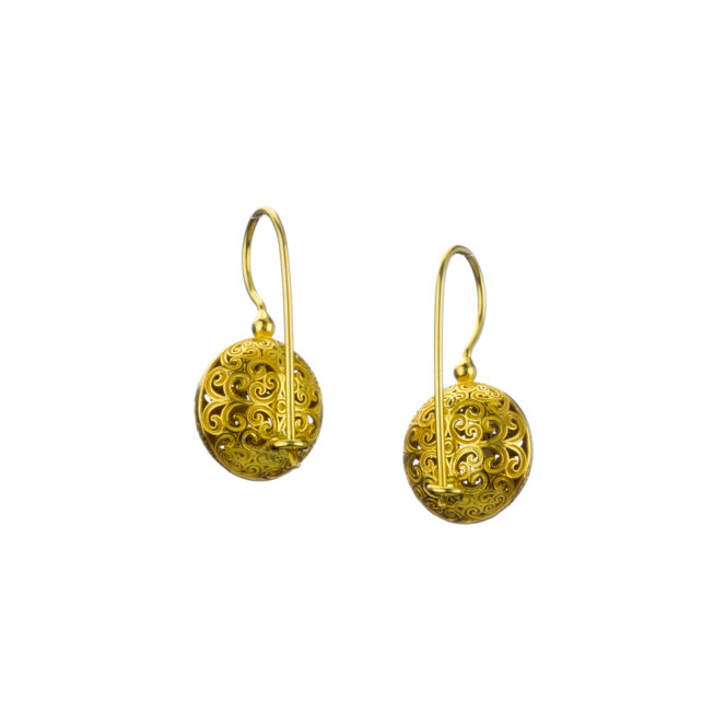Kallisto Round Earrings in Gold plated silver 925 - Image 2