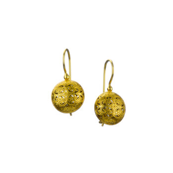 Kallisto Round Earrings in Gold plated silver 925