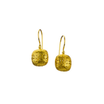Kallisto Cushion Earrings in Gold plated silver 925