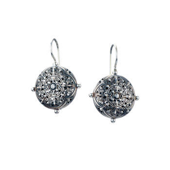 Kallisto Round earrings in oxidized silver 925