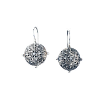 Kallisto Round earrings in oxidized silver 925