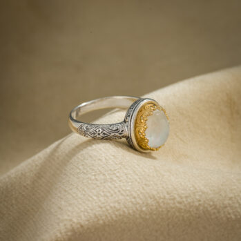 Iris ring in Sterling Silver with Gold Plated Parts