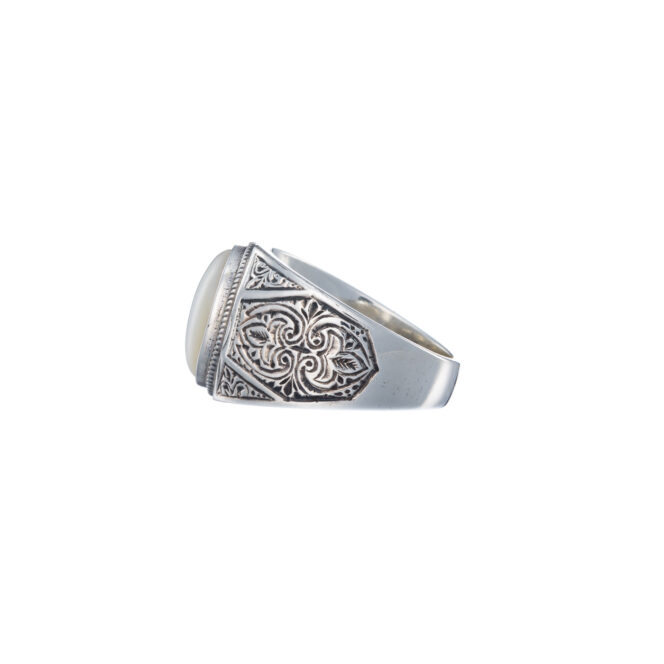Classic oval Ring in sterling silver with semi precious stone - Image 6