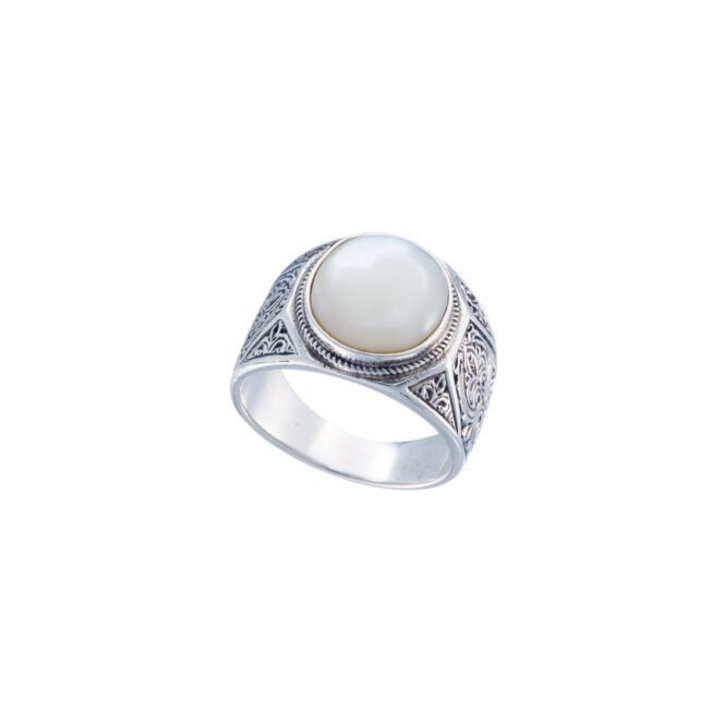 Classic oval Ring in sterling silver with semi precious stone - Image 5