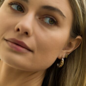 Garden Shadows hoop earrings in 18K Gold and Sterling Silver