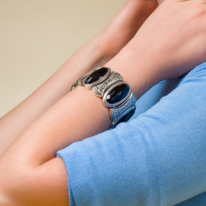 Bracelet in sterling silver with mother of pearl - Image 2