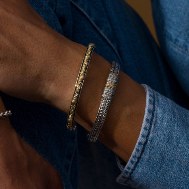 Erotokritos Bracelet in sterling silver with 18K Gold details - Image 2