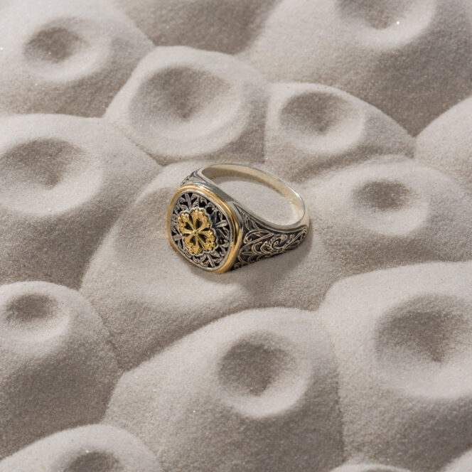 Byzantine ring in 18K Gold and Sterling Silver - Image 2