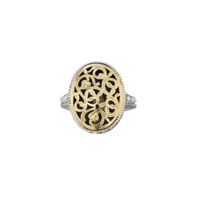 Garden Shadows Big oval Ring in 18K Gold and Sterling silver - Image 7