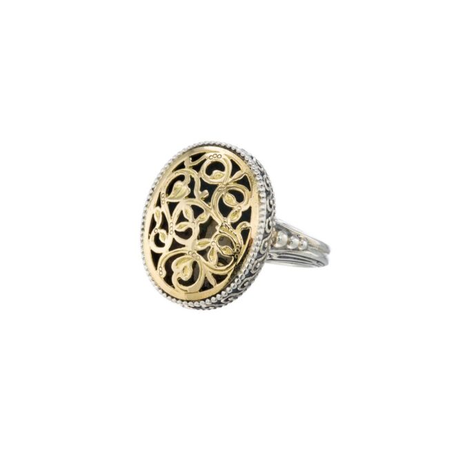 Garden Shadows Big oval Ring in 18K Gold and Sterling silver - Image 5