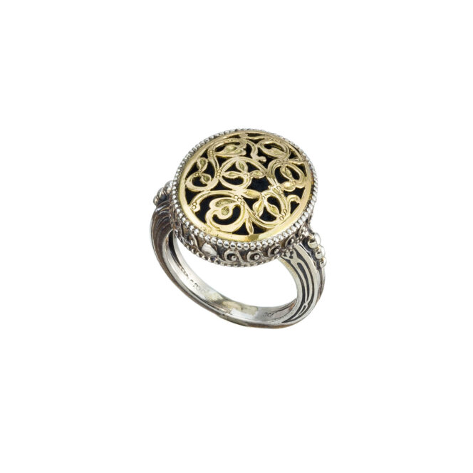 Garden Shadows Big oval Ring in 18K Gold and Sterling silver - Image 6