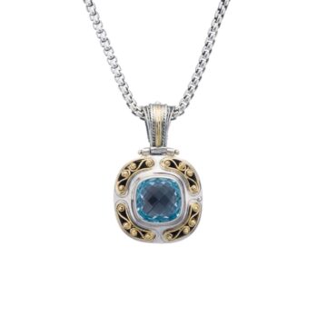 Byzantine pendant in 18K Gold and sterling silver with topaz