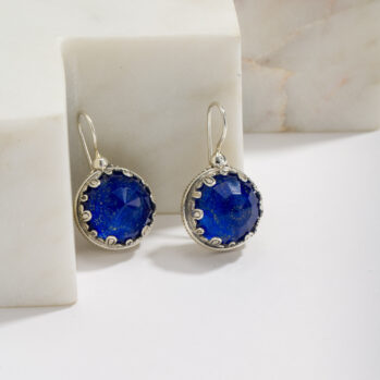 Aegean colors big Round Earrings in Sterling Silver