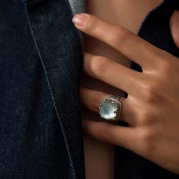 Aegean colors square ring in sterling silver