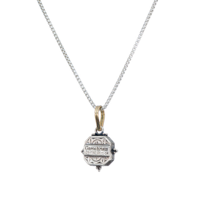Cyclades square pendant in 18K Gold and Sterling silver - Image 3